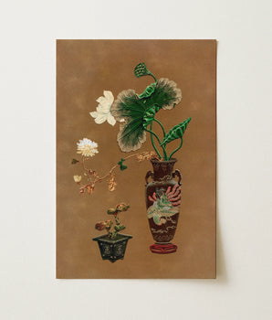 Tafel II, Blumen in einer Vase - G.A. Audsley Kunstdruck 