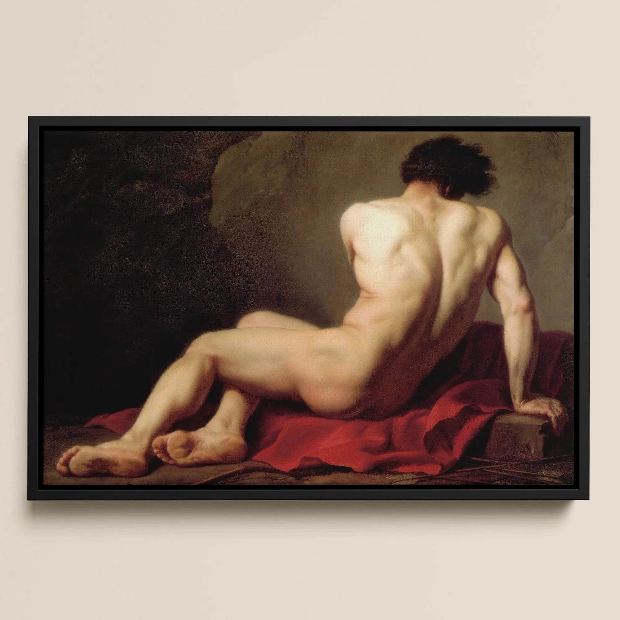 Patroclus - Jacques-louis David Neoclassical Framed Canvas, Framed Nude Male Figure