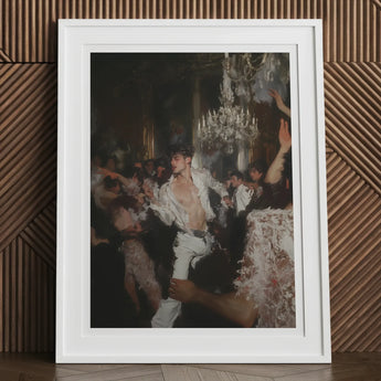 Piqued - Gay Rave Aristocracy Art Print, 12x16’’ / 31x41cm / White Frame / 2’’ Matboard, White-framed Artwork Lively Party Scene