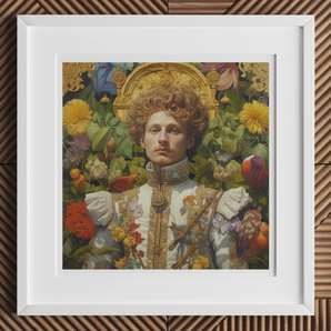 Prince Carlisle - Gay English Royalty Art Print, 12x12’’ / 31x31cm / White Frame / 2’’ Matboard, Framed Classical Portrait Painting
