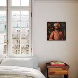 Prince Kaniyan - Gay Tamil Royalty Framed Canvas, Bedroom Tall Window Colorful Portrait Wall