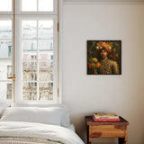 Prince Rajanikanta - Gay Indian Royalty Framed Canvas, Bedroom Window White Bedding Colorful Portrait Wall