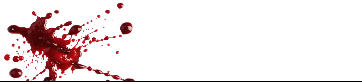 Red liquid splatter representing true blood in Dracula’s Legacy of Blood, Lust and Queer Immortality