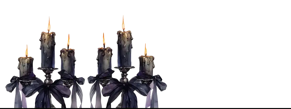Gothic candelabras with lit candles in Dracula’s legacy symbolizing true blood and queer vampire themes