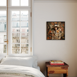 Rashid - Gay Arabic Cowboy Dandy Framed Canvas, Framed Floral Portrait