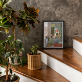 Ready to Start - William Orpen Art Print, Framed Vintage-style Art Print Wooden Stairs Alongside Potted