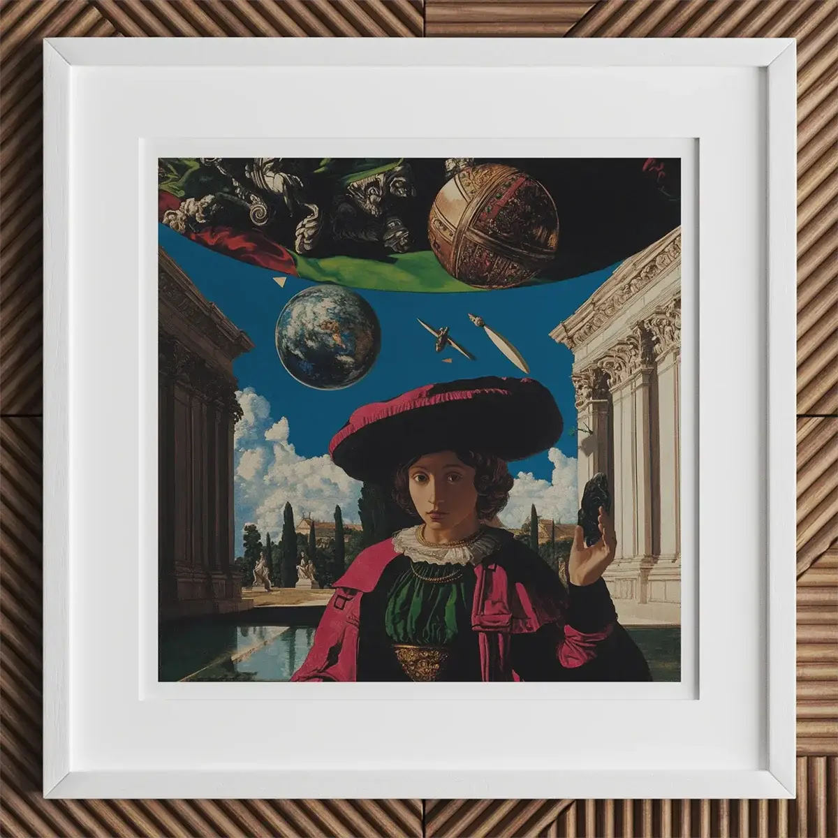 Framed surrealist artwork illustrating neurodivergent cognition in Neurodivergence and Creativity article