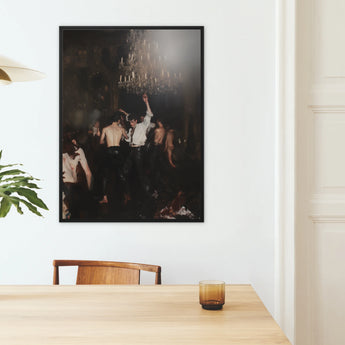 Reverie - Neo-rococo Gay Circuit Framed Canvas, Framed Painting Crowded Party