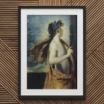 Figure of Apollo from ?The Forge Vulcan’ - John Singer Sargent Art Print, 20x30’’ / 51x76cm / Black Frame / 2’’ Matboard, Framed Oil Painting