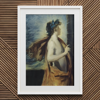 Figure of Apollo from ?The Forge Vulcan’ - John Singer Sargent Art Print, 20x30’’ / 51x76cm / White Frame / 2’’ Matboard, Framed Artwork F