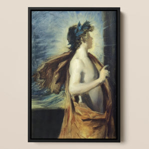Figure of Apollo from ?The Forge Vulcan’ - John Singer Sargent Framed Canvas, 12x18’’ / 31x46cm / Black Floating Frame, Framed Oil Painting C