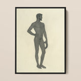 Sieger - Sascha Schneider Framed Canvas, Framed Nude Male Figure Wreath