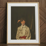 Silk - Neo-baroque Gay Mens Wear Art Print, 12x16’’ / 31x41cm / Natural Frame / 2’’ Matboard, Framed Portrait Person Blindfold