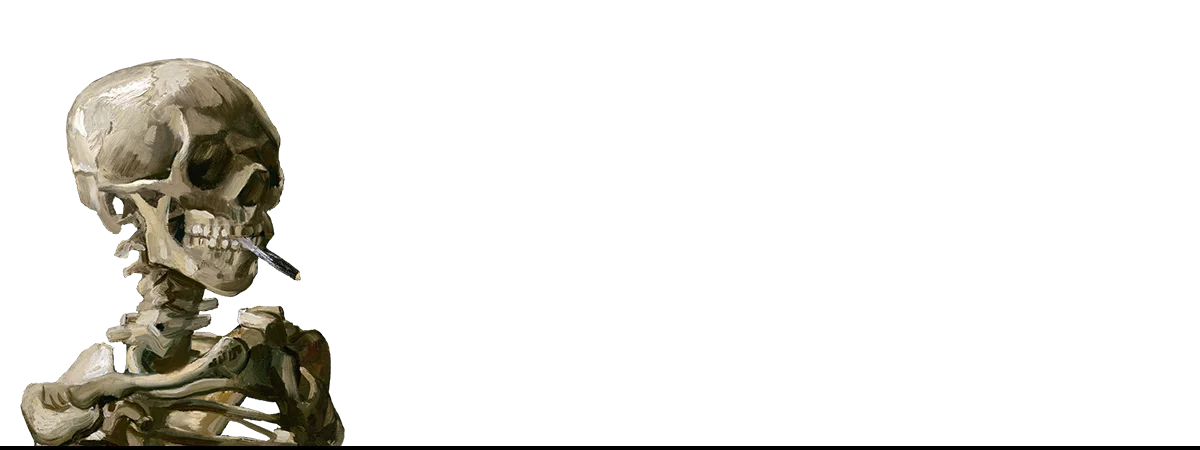 Smoking skeleton phone case displayed on an iPhone case for modern art enthusiasts