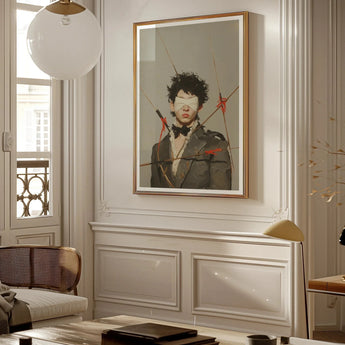 Spearhead - Gay Outlaw Dandy Art Print, Framed Portrait Blindfolded Man