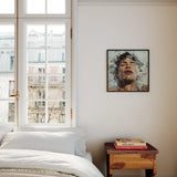 Splish Splash - Gaysian Male Pleasure Framed Canvas, Bedroom Tall Window White Bedding Framed Portrait Wall