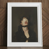 Suck it Up - Neo-victorian Gay Bdsm Art Print, 12x16’’ / 31x41cm / White Frame / 2’’ Matboard, Framed Art Print Person Blindfold Black