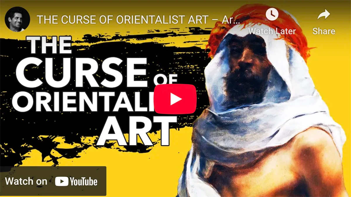 YouTube thumbnail showcasing Orientalist art reflecting cultural imperialism and Western intervention.