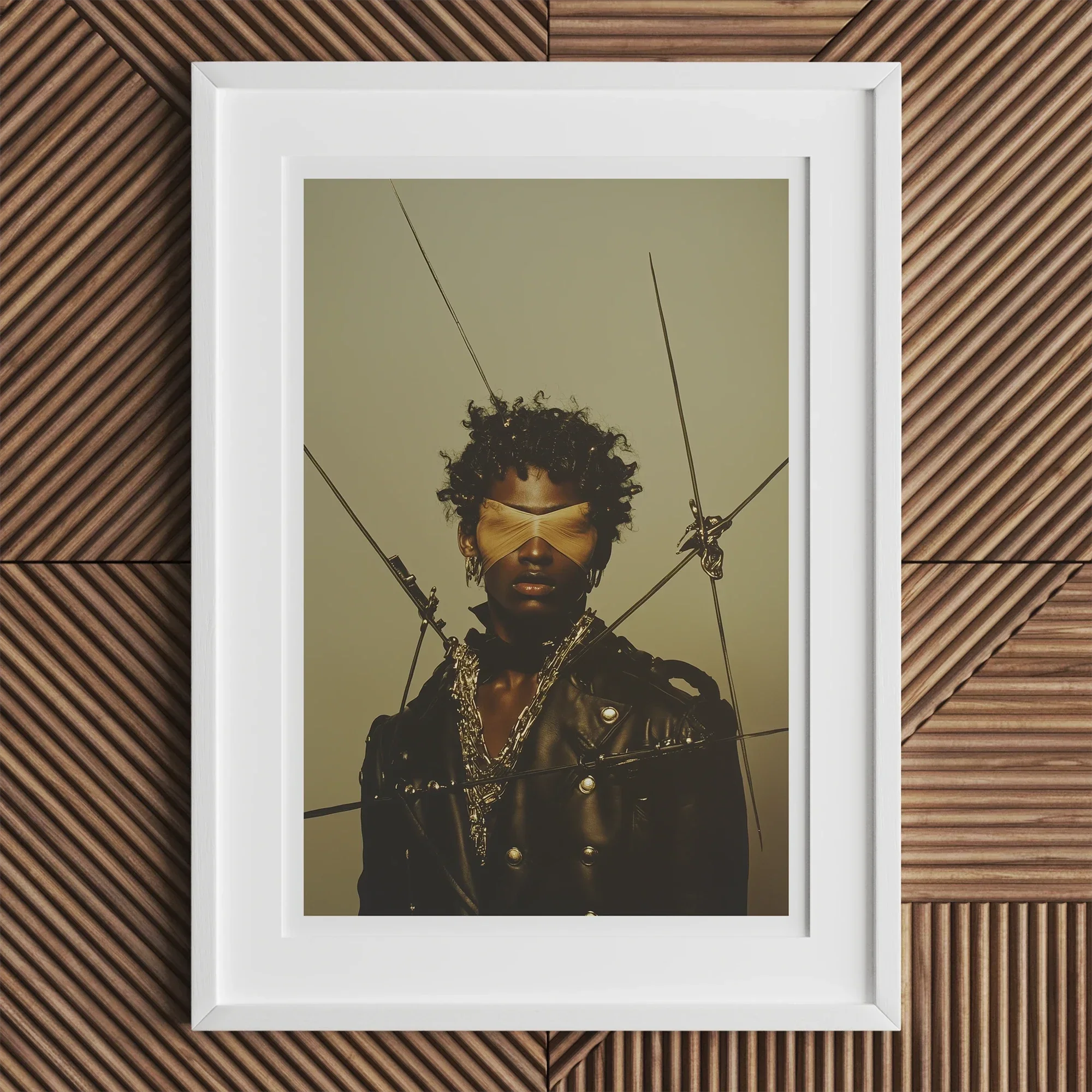 On Target - Black Gay Motorcycle Queen Art Print, Framed Portrait Stylish Person