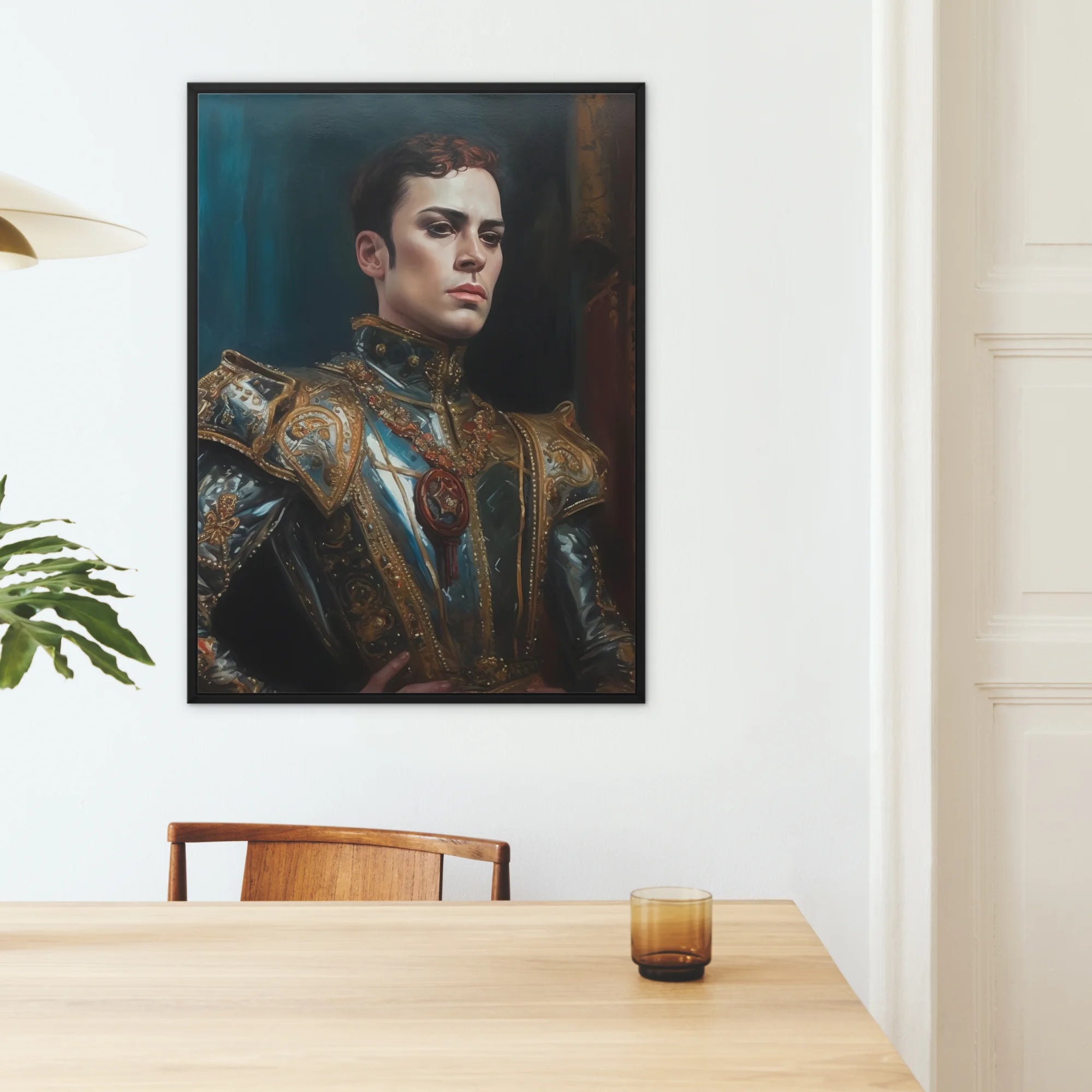 The Admiral - Baroque Gay Naval Portrait Framed Canvas, Framed Portrait Man Ornate Armor