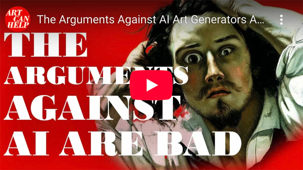 YouTube thumbnail for AI Art Is Here To Stay article on neural network art and AI-generated art