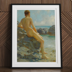 The Bather - Henry Scott Tuke Fine Art Print, Framed Nude Male Figure Painting