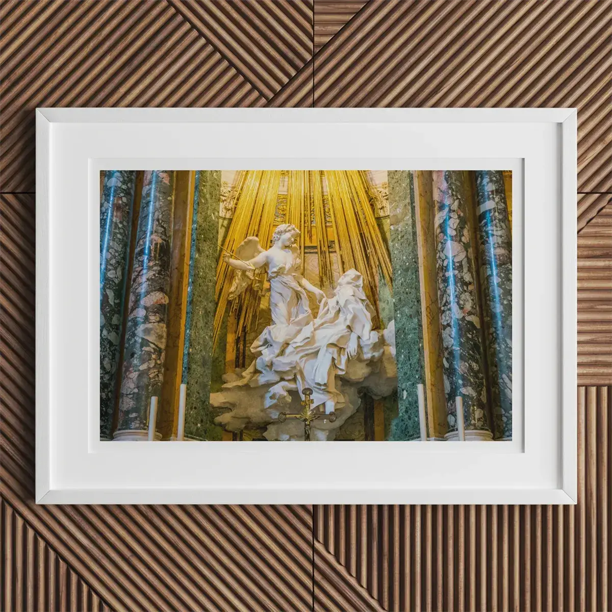 Framed sculpture of an angel and a man by Gian Lorenzo Bernini in London Baroque style