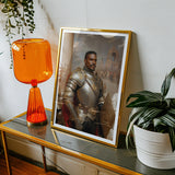 The General - Vintage Gay Military Art Print, Framed Portrait Knight Armor