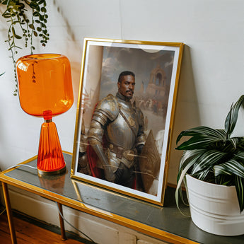 The General - Vintage Gay Military Art Print, Framed Portrait Knight Armor