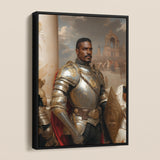 The General - Vintage Gay Military Art Framed Canvas, Framed Portrait Knight