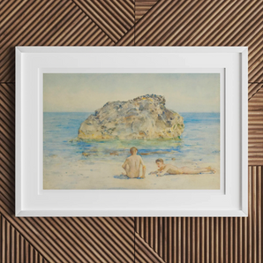 The Sunbathers - Henry Scott Tuke Fine Art Print, Framed Beach Scene Painting