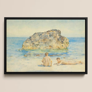 The Sunbathers Henry Scott Tuke Framed Canvas, Framed Beach Scene Painting