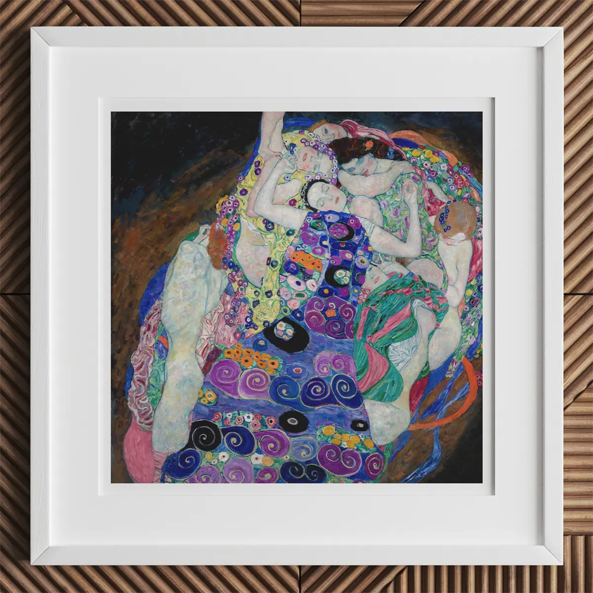 Framed Gustav Klimt painting showcasing Vienna Secession style and Adele Bloch-Bauer.