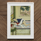 Actor and Scholar - F. M. Bertholet Collection Art Print, 20x30’’ / 51x76cm / White Frame / 2’’ Matboard, Framed Colorful Ukiyo-e Style
