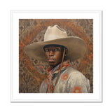 Titus - Gay Black Dandy Cowboy Art Print, Framed Portrait Black Cowboy