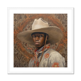 Titus - Gay Black Dandy Cowboy Art Print, Framed Portrait Black Cowboy
