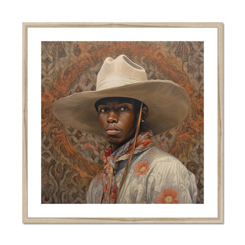 Titus - Gay Black Dandy Cowboy Art Print, Framed Portrait Cowboy