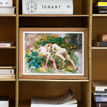 Tommies Bathing - John Singer Sargent Art Print, Framed Impressionist-style Painting Figures Dreamy Outdoor Green Foliage