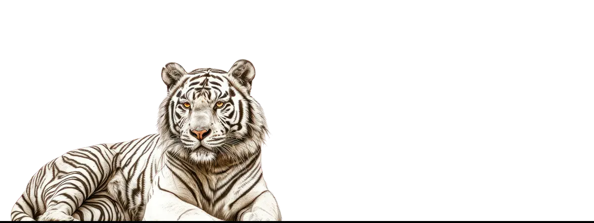 Resting white tiger art iPhone case showcasing exotic animal design for eclectic art nerds