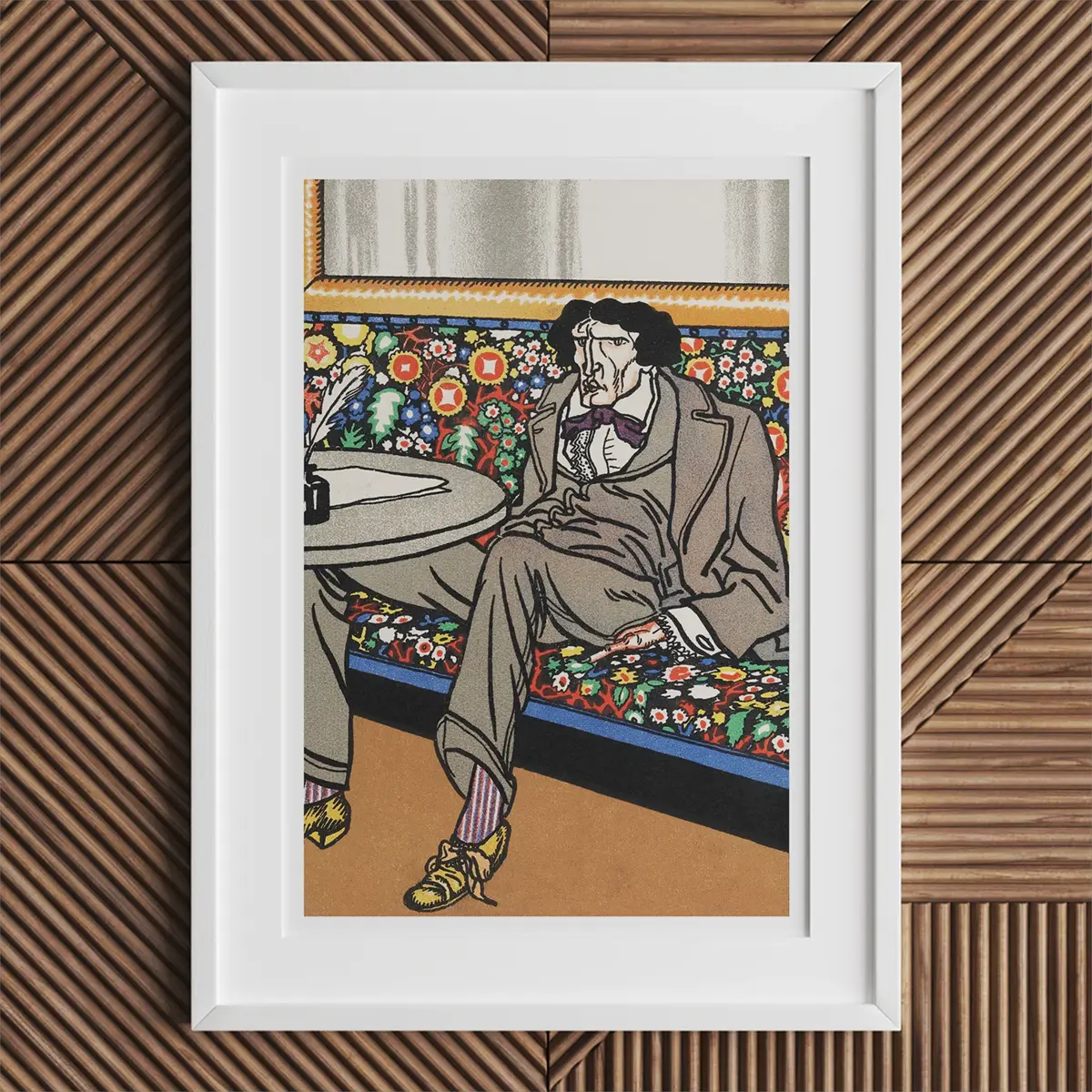 Framed portrait of a seated man by Moriz Jung, key figure in the Wiener Werkstätte.