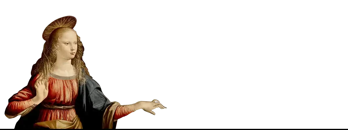 Renaissance-style portrait of a woman with halo in Leonardo da Vinci’s Clos Lucé