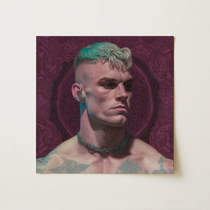 Regarder et apprendre - Tirage d’art / Toile cyberpunk gay 