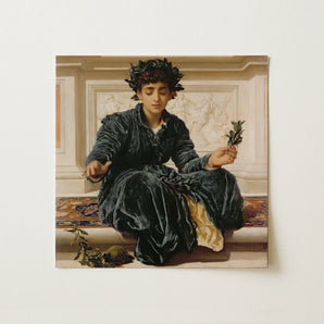 Weaving the Wreath - Frederic Leighton Art Print / Canvas