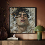 Wet Whistle - Sensual Gay Erotica Framed Canvas, Framed Portrait Photograph Person Submerged Water Flowers Leaves