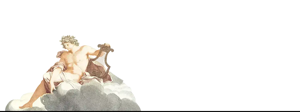 Classical figure with lyre representing young men in von Gloeden’s Sicilian mythography