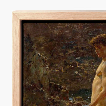 A Bathing Group (1914) - Henry Scott Tuke Art Print / Canvas Framed Classical Painting Nude Figure Curly, Cornwall’s Tidal Pools, Hold,