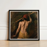A Greek Slave - William Etty Art Print / Canvas Framed Oil Painting Muscular Man Yellow Loincloth Red Homoerotic, Prints