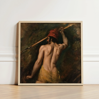A Greek Slave - William Etty Art Print / Canvas Framed Oil Painting Muscular Figure Profile Red Cap Homoerotic, Prints