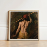 A Greek Slave - William Etty Art Print / Canvas Framed Oil Painting Muscular Man Profile Red Cap Homoerotic, Prints