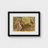 A Nude Male with Dog in Forest - Julius Paulsen Fine Art Print / Canvas, Paulsen’s Oils Burn, Feral Daylight Prints